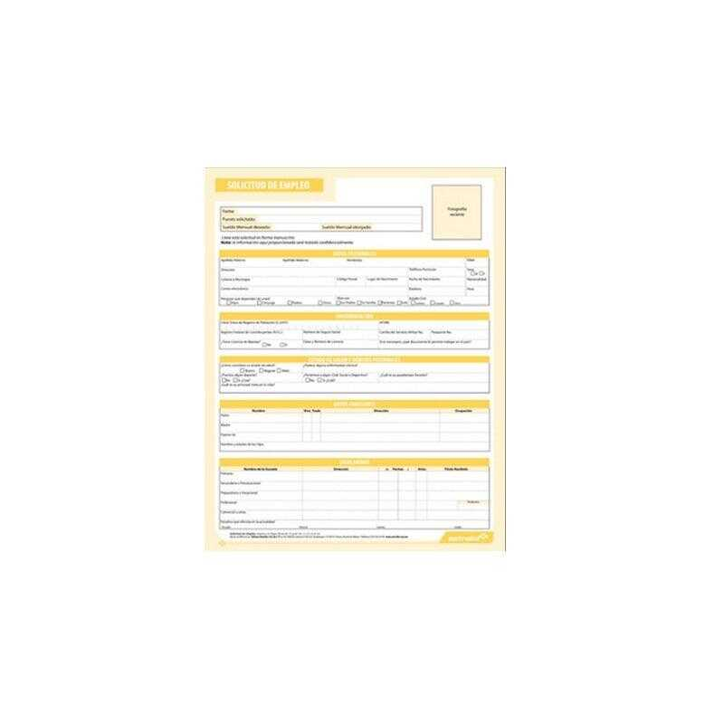 Block Solicitud De Empleo Estrella 40Hj