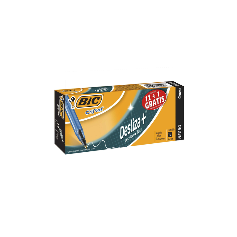 Pluma Bic Cristal Fashion Negrora C/12 + 1Pieza