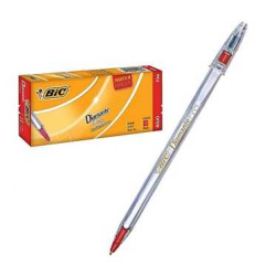 Pluma Bic Diamante Punto Fino Rojo C/12 Pieza