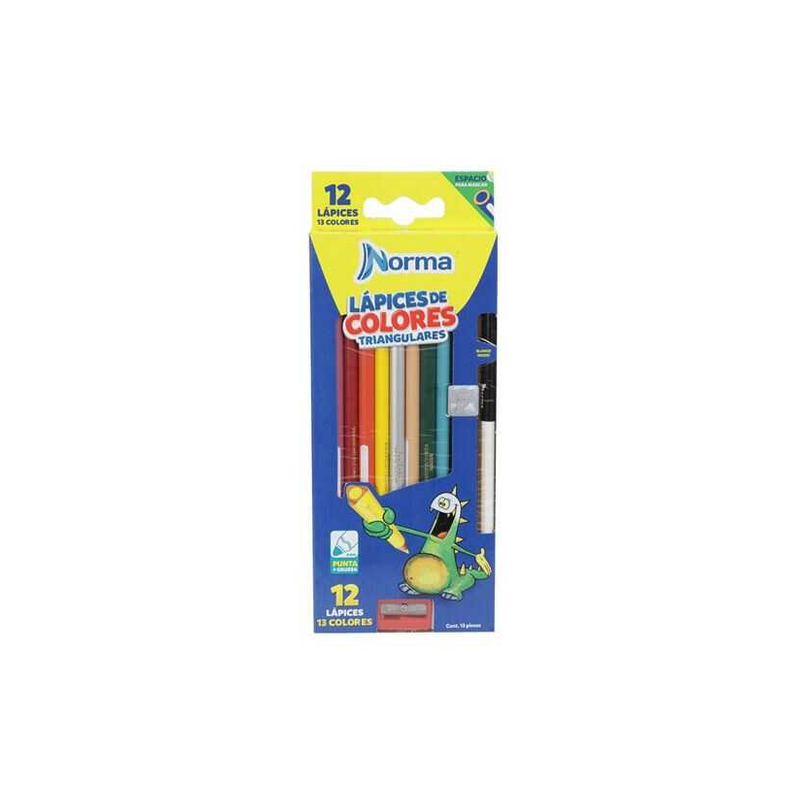 Colores Escolares Triangulares C/13Pz Norma (550077)
