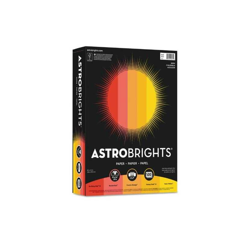 Astrobrights Colored Paper, 24Lb, 8-1/2 X 11, Warm