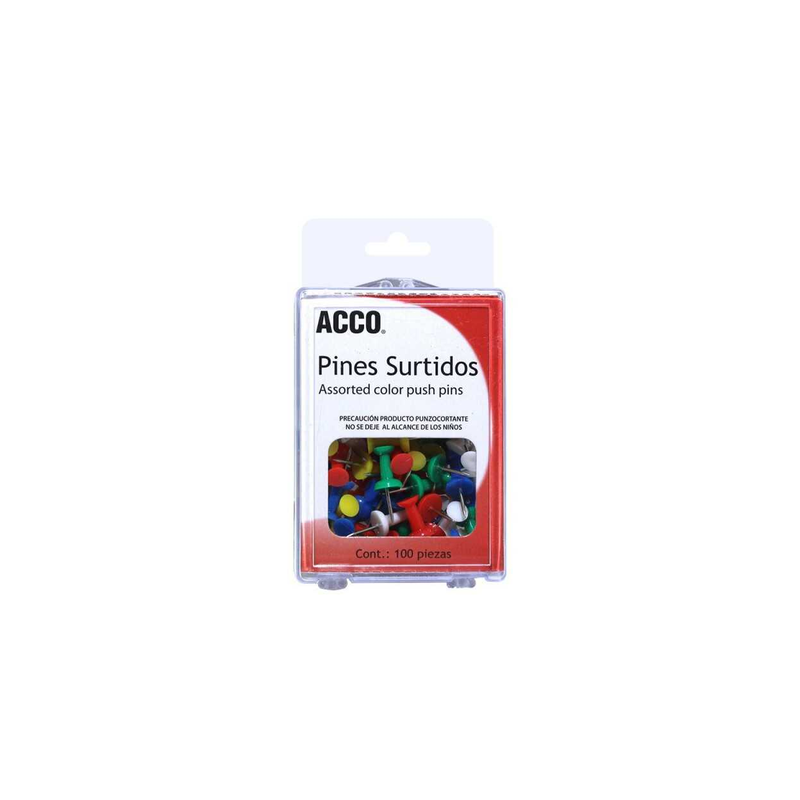 Chincheta Acco Push-Pin Surtido C/1000Pz