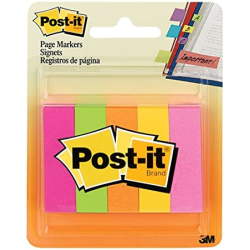 Banderitas C/Adhesivo Post-It Plastico .5X1.75" Colores Pastel C/5Pz 250 Hojas