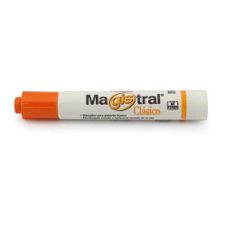 Marcador Magistral Para Pizarron Punta Cincel Clasico Naranja