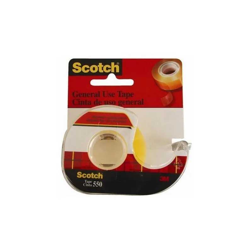 Cinta Adhesiva Transparente Scotch 12Mmx30Mt C/Despachador 550