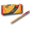 Pluma Bic Contabilidad Amarilla C/Tapa .7Mm Punto Fino Roja C/12Pz