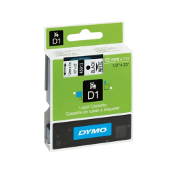 Cinta Para Rotulador Dymo D1 1/2" Negro/Blanco